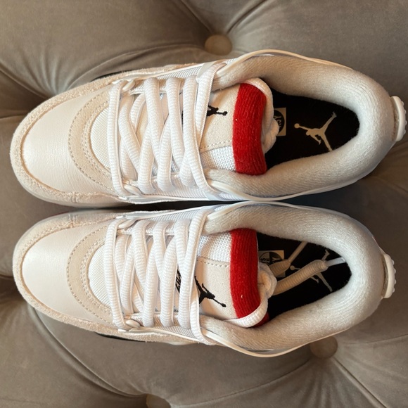 Nike AJ4 White and Red Sneakers with Chunky Silhouette - Picture 5 of 8
